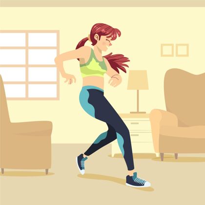 训练女人健身在家跳舞锻炼健身运动