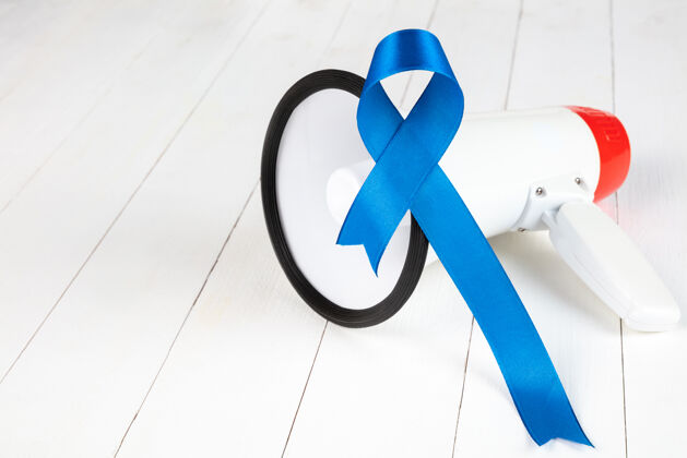 生存蓝丝带象征前列腺癌宣传运动和男性健康治愈意识支持