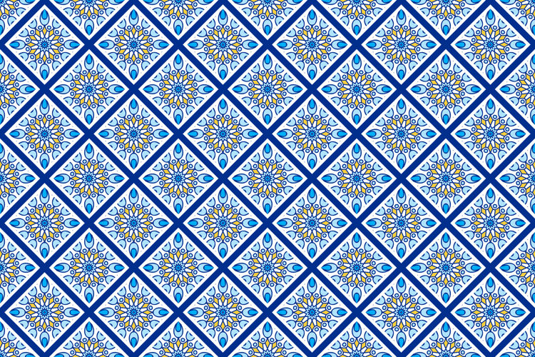 阿拉伯几何无缝图案 圆形元素锦缎花卉圆圈