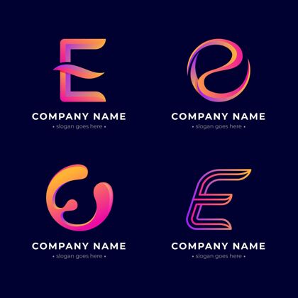 identity创意渐变e标志系列标语CorporateBrand