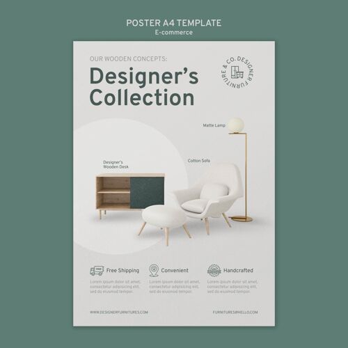 家具电子商务传单模板报价购买海报