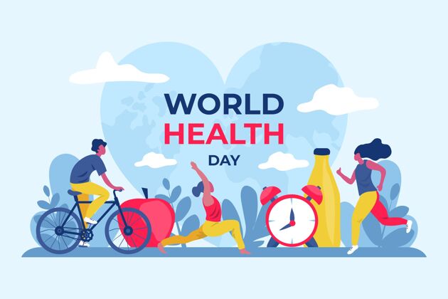 医疗保健手绘世界卫生日插图全球世界卫生日意识
