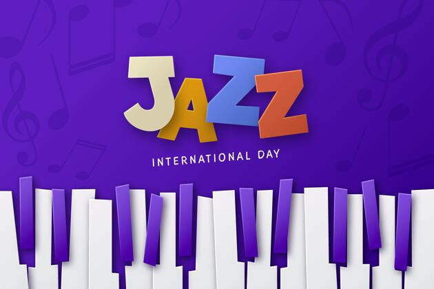 插图平面国际爵士日插画节日音乐节国际爵士乐日