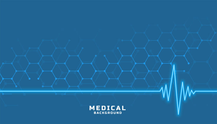 医生保健和医疗与心电图线蓝色生物心电图