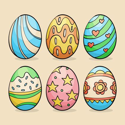 华丽彩色手绘装饰复活节彩蛋收藏彩蛋复活节彩蛋装饰