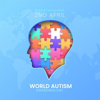 疾病现实世界自闭症意识日插图拼图拼图紊乱自闭症综合症