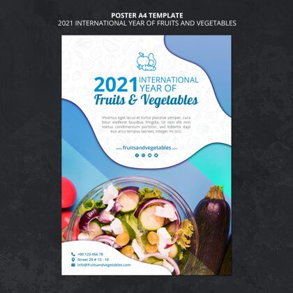 有机国际果蔬年海报国际水果和蔬菜全球