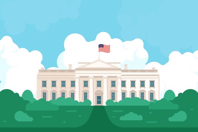 美国详细的白宫插图美国插图建筑