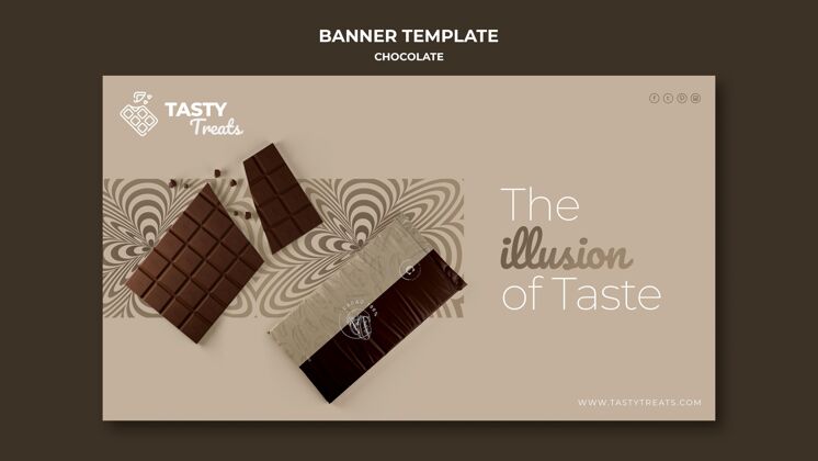 美味巧克力横幅模板横向美味甜点