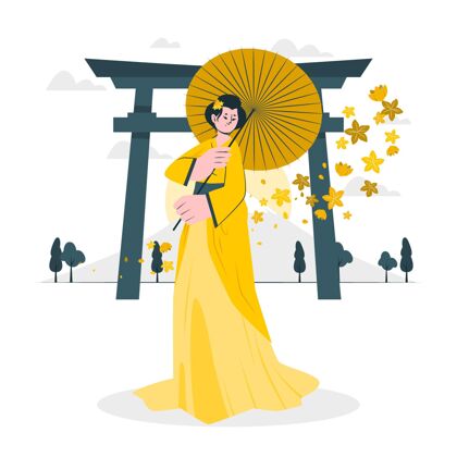 女人日本概念图文化国际人