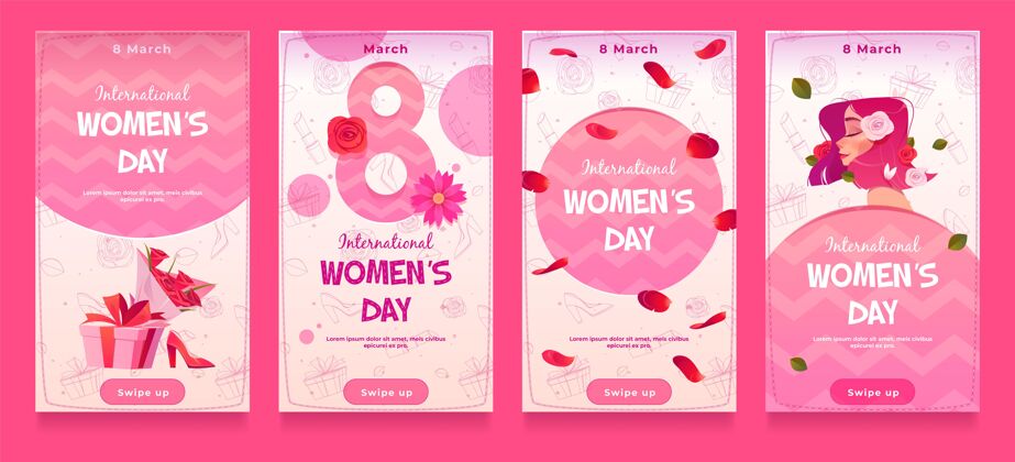 社交媒体平面国际妇女节instagram故事集3月8日国际妇女节女性