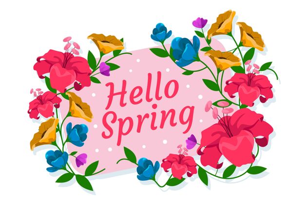 圆形春季花架花卉相框平面设计相框