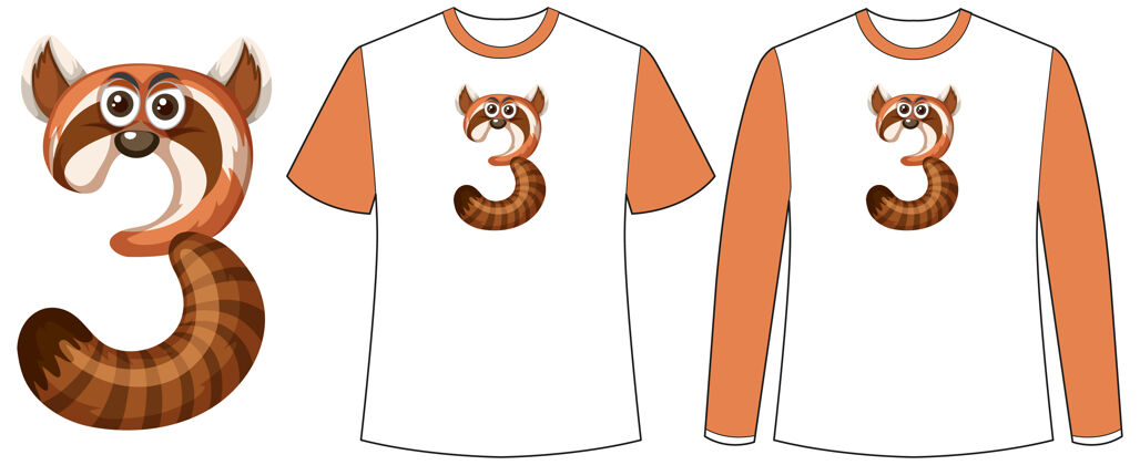 clothis一套两种类型的衬衫与浣熊在第三号形状屏幕上的t恤BoycreativeThree