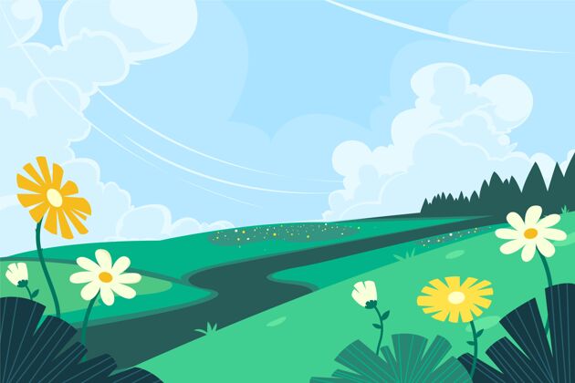 花卉平面设计春季景观网页模板花卉春天