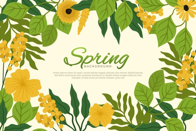 季节美丽的平面设计春季壁纸与鲜花墙纸花卉春天