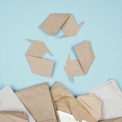 环保回收概念平放塑料袋设置