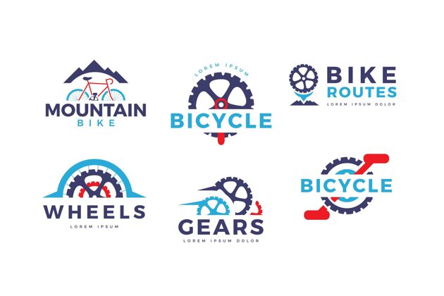 标语平面设计自行车标志收集品牌标签线平面设计