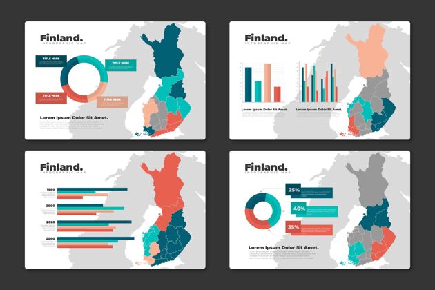 芬兰平面芬兰地图信息图演变进步营销