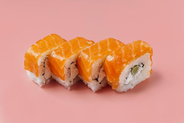 组成高角度传统日本寿司组成健康美味膳食