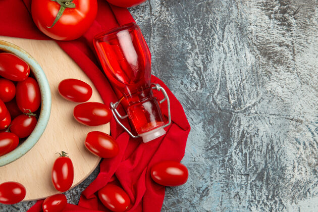 新鲜西红柿顶视图新鲜番茄食品新鲜装饰