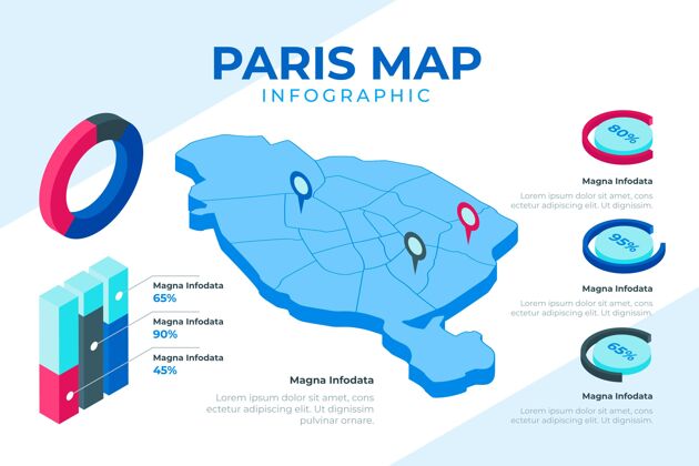 选项等距巴黎地图信息图信息地图信息图