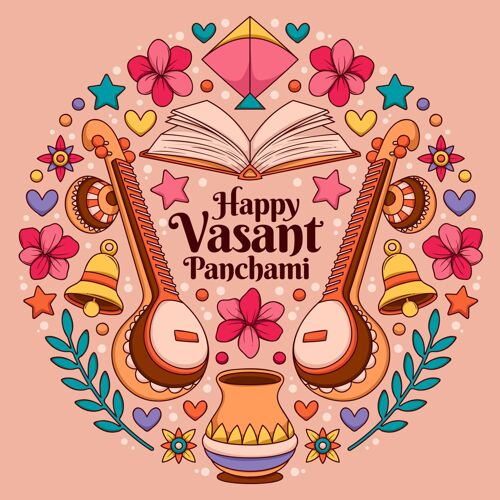 庆祝手绘乐器快乐瓦桑潘查米印度传统印度教
