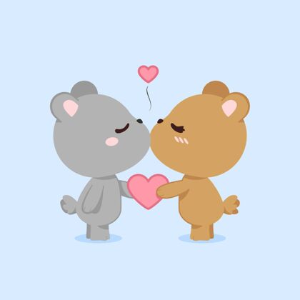 情人节可爱的情人节熊夫妇浪漫爱可爱