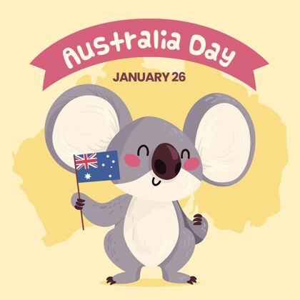 爱国主义澳大利亚平日插画一月1月26日澳大利亚