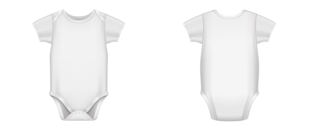 婴儿白色婴儿连体衣 前后视图为短袖新生儿婴儿衬衫