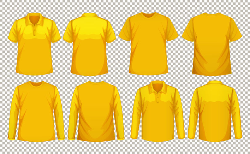 套装一套不同颜色的衬衫黄色衣服长袖