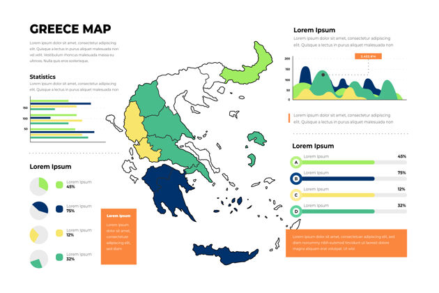 地图线性希腊地图信息图线性信息数据