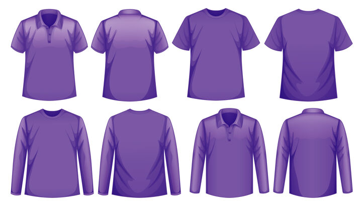 紫色一套不同颜色的衬衫衬衫系列套装
