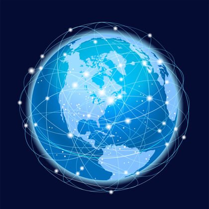 地图全球网络系统概念全球人工智能网络