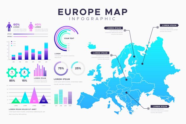 梯度梯度欧洲地图信息图图表信息图大陆