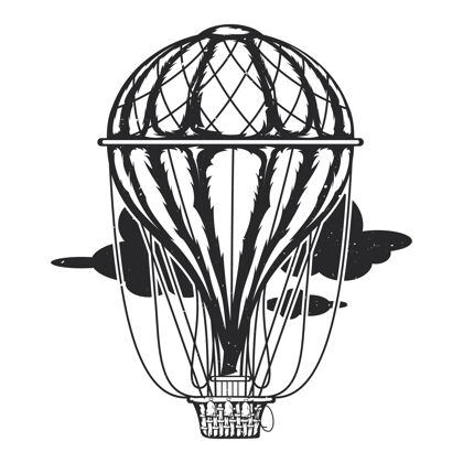 气球孤立的插图飞机山脉沙漠