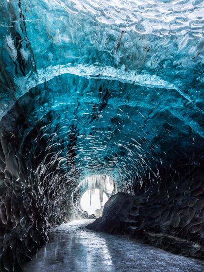 山冰洞冰岛探索蓝色