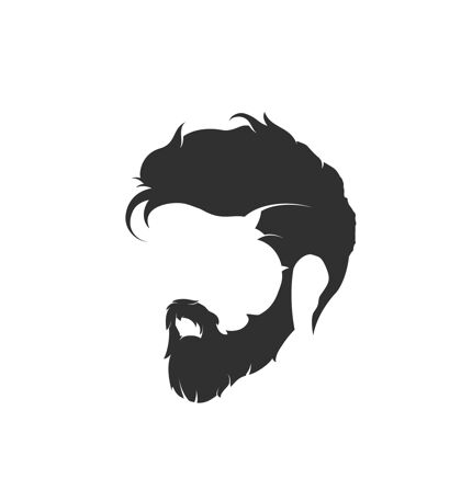 理发师男人的发型和脸上留胡子的头发插图男孩胡须时髦