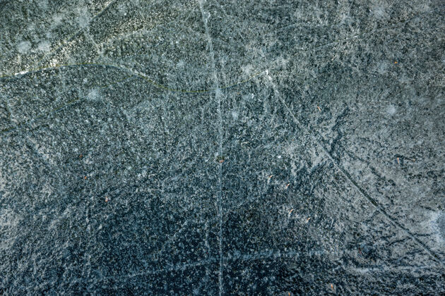 液体特写纹理的裂缝冰湖的背景冷霜清晰