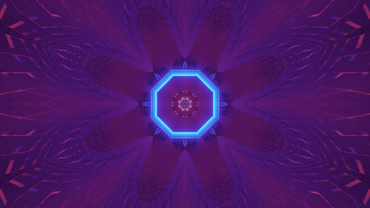风格彩色紫色和蓝色激光宇宙背景-完美的数字壁纸艺术正方形放大