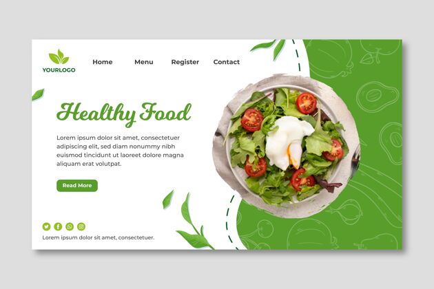 网页模板生物和健康食品登录页新鲜生物印刷